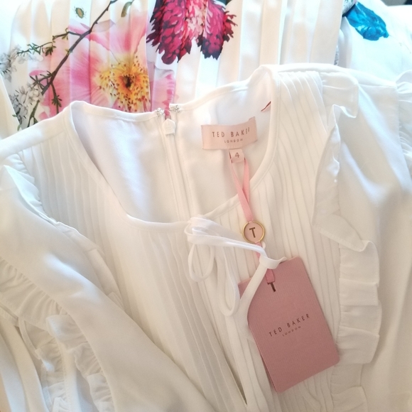 🔥HP🔥NWT TED BAKER PLEATED BIB SKIRT DRESS - Picture 11 of 11